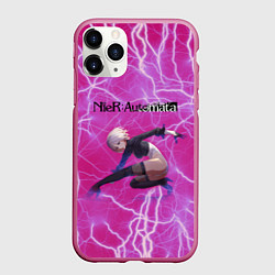 Чехол iPhone 11 Pro матовый YoRHa Light Nier Automata Z, цвет: 3D-малиновый