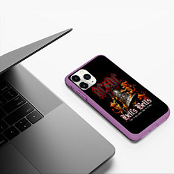 Чехол iPhone 11 Pro матовый ACDC Hells Bells, цвет: 3D-фиолетовый — фото 2