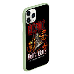 Чехол iPhone 11 Pro матовый ACDC Hells Bells, цвет: 3D-салатовый — фото 2