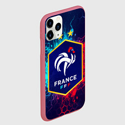 Чехол iPhone 11 Pro матовый Сборная Франции, цвет: 3D-малиновый — фото 2