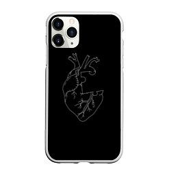 Чехол iPhone 11 Pro матовый Сердце, цвет: 3D-белый