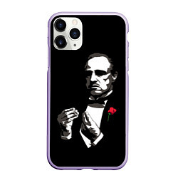 Чехол iPhone 11 Pro матовый Крёстный Отец The Godfather, цвет: 3D-светло-сиреневый