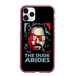 Чехол iPhone 11 Pro матовый The Dude Abides Лебовски, цвет: 3D-малиновый