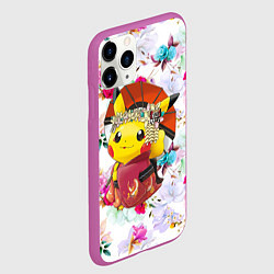 Чехол iPhone 11 Pro матовый Пикачу - Гейша, цвет: 3D-фиолетовый — фото 2