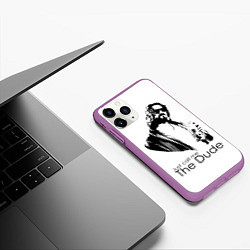 Чехол iPhone 11 Pro матовый Just call me the Dude, цвет: 3D-фиолетовый — фото 2