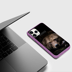 Чехол iPhone 11 Pro матовый Русский MEDVED, цвет: 3D-фиолетовый — фото 2