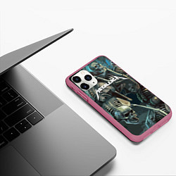 Чехол iPhone 11 Pro матовый Metallica Metal Skull, цвет: 3D-малиновый — фото 2