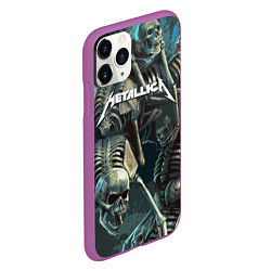 Чехол iPhone 11 Pro матовый Metallica Metal Skull, цвет: 3D-фиолетовый — фото 2