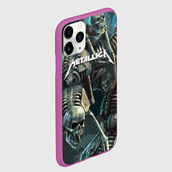 Чехол iPhone 11 Pro матовый Metallica Metal Skull, цвет: 3D-фиолетовый — фото 2