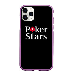 Чехол iPhone 11 Pro матовый Poker Stars, цвет: 3D-фиолетовый