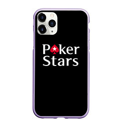 Чехол iPhone 11 Pro матовый Poker Stars, цвет: 3D-светло-сиреневый