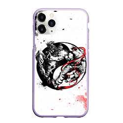 Чехол iPhone 11 Pro матовый Ryu vs Akuma, цвет: 3D-светло-сиреневый