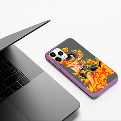 Чехол iPhone 11 Pro матовый Портгас Д Эйс из One Piece, цвет: 3D-фиолетовый — фото 2