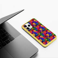 Чехол iPhone 11 Pro матовый Воздушные Шарики, цвет: 3D-желтый — фото 2