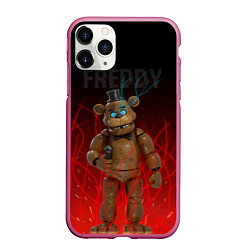 Чехол iPhone 11 Pro матовый FNAF FREDDY, цвет: 3D-малиновый