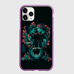 Чехол iPhone 11 Pro матовый Любовь в апокалипсисе, цвет: 3D-фиолетовый