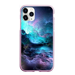 Чехол iPhone 11 Pro матовый Космическое море, цвет: 3D-розовый