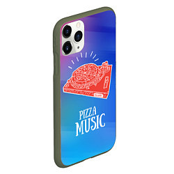 Чехол iPhone 11 Pro матовый PIZZA MUSIC, цвет: 3D-темно-зеленый — фото 2