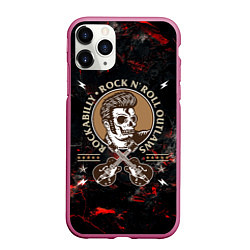 Чехол iPhone 11 Pro матовый Элвис Пресли Rock n roll, цвет: 3D-малиновый