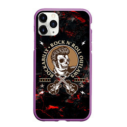 Чехол iPhone 11 Pro матовый Элвис Пресли Rock n roll, цвет: 3D-фиолетовый