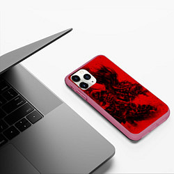 Чехол iPhone 11 Pro матовый BERSERK БЕРСЕРК, цвет: 3D-малиновый — фото 2