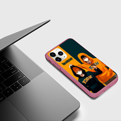 Чехол iPhone 11 Pro матовый Хината и Кагеяма из Карасуно, цвет: 3D-малиновый — фото 2