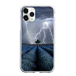 Чехол iPhone 11 Pro матовый Молнии, цвет: 3D-белый