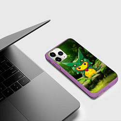 Чехол iPhone 11 Pro матовый Пикачу дракон, цвет: 3D-фиолетовый — фото 2