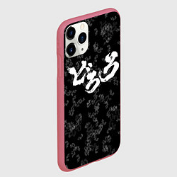 Чехол iPhone 11 Pro матовый DORORO PATTERN ПАТТЕРН ЛОГО Z, цвет: 3D-малиновый — фото 2