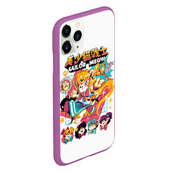 Чехол iPhone 11 Pro матовый Sailor Meow, цвет: 3D-фиолетовый — фото 2