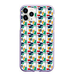 Чехол iPhone 11 Pro матовый Геометрия, цвет: 3D-светло-сиреневый