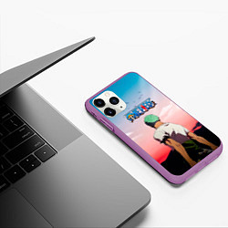 Чехол iPhone 11 Pro матовый Ророноа Зоро эпичный One Piece, цвет: 3D-фиолетовый — фото 2