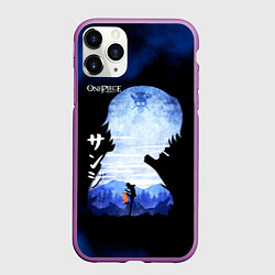 Чехол iPhone 11 Pro матовый Винсмок Санджи One Piece, цвет: 3D-фиолетовый
