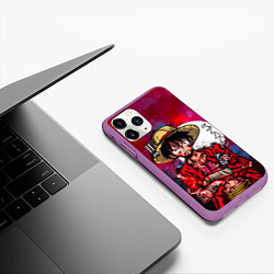 Чехол iPhone 11 Pro матовый Луффи One Piece Большой куш, цвет: 3D-фиолетовый — фото 2