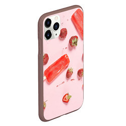 Чехол iPhone 11 Pro матовый Мороженое и клубника, цвет: 3D-коричневый — фото 2