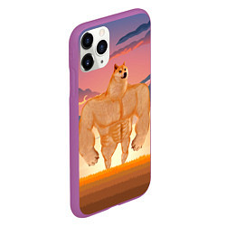 Чехол iPhone 11 Pro матовый Мем собака качок DOGE, цвет: 3D-фиолетовый — фото 2