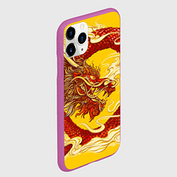 Чехол iPhone 11 Pro матовый Китайский Дракон, China Dragon, цвет: 3D-фиолетовый — фото 2