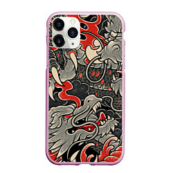 Чехол iPhone 11 Pro матовый Китайский Дракон, China Dragon, цвет: 3D-розовый