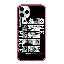 Чехол iPhone 11 Pro матовый ONE PIECE Главные герои, цвет: 3D-малиновый