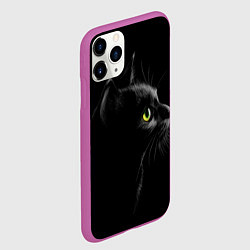 Чехол iPhone 11 Pro матовый Черный кот, цвет: 3D-фиолетовый — фото 2