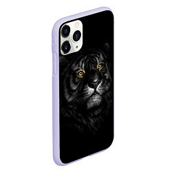 Чехол iPhone 11 Pro матовый Тигр, цвет: 3D-светло-сиреневый — фото 2