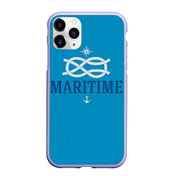 Чехол iPhone 11 Pro матовый Морской ВМФ, цвет: 3D-светло-сиреневый