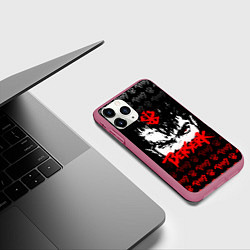 Чехол iPhone 11 Pro матовый BERSERK ЛОГО, цвет: 3D-малиновый — фото 2