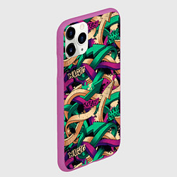Чехол iPhone 11 Pro матовый Граффити стрелы, цвет: 3D-фиолетовый — фото 2