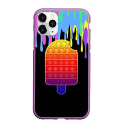 Чехол iPhone 11 Pro матовый ICE CREAM POP-IT, цвет: 3D-фиолетовый