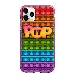 Чехол iPhone 11 Pro матовый POP it ПУПЫРКА, цвет: 3D-фиолетовый