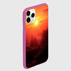 Чехол iPhone 11 Pro матовый УТРЕННИЙ РАССВЕТ НАД ОБЛАКАМИ, цвет: 3D-фиолетовый — фото 2