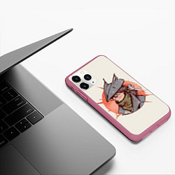 Чехол iPhone 11 Pro матовый Бладборн красками, цвет: 3D-малиновый — фото 2