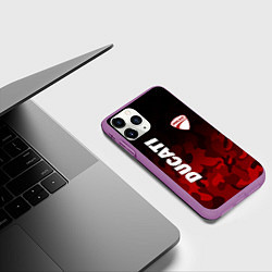 Чехол iPhone 11 Pro матовый DUCATI ДУКАТИ КАМУФЛЯЖ, цвет: 3D-фиолетовый — фото 2