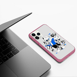 Чехол iPhone 11 Pro матовый Санс и его мальчик, цвет: 3D-малиновый — фото 2
